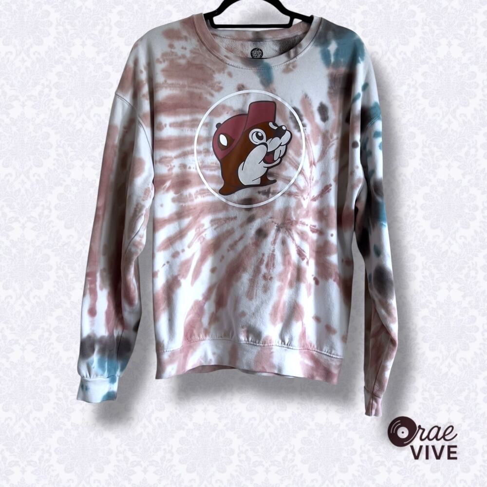 Buc-ee's Crew Neck Sweatshirt - Earth Tone Tie-Dye - Women's Size Large